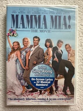 Universal Mamma Mia! Movie DVD - Blue Cover with Multicolor Characters
